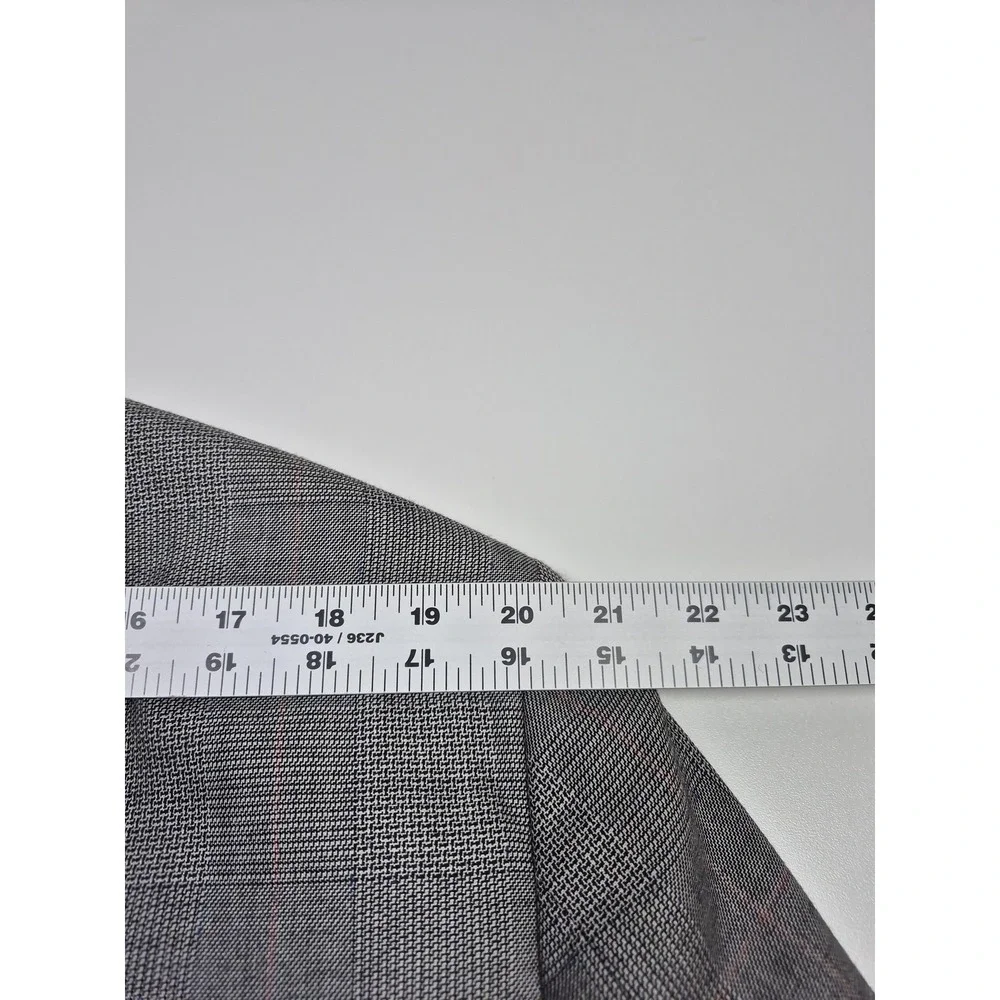 VTG Sansabelt Suit Mens 48 Gray Poly Wool Plaid Tweed 2 Piece 44x36 USA NWT